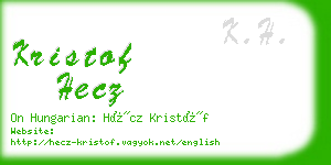 kristof hecz business card